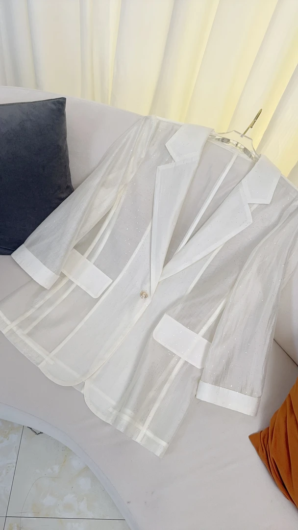 8897莱赛尔天丝撒银夏季气质小个子防晒休闲百搭洋气显瘦2025新款