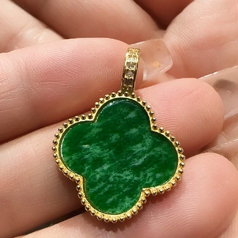 翡翠银S925镶嵌吊坠(不含链)