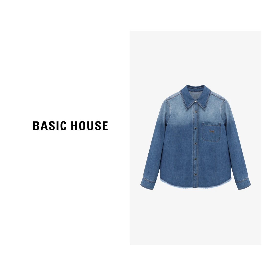 Basic House/百家好冬季舒适休闲舒适简约撞色衬衫B06245C5582