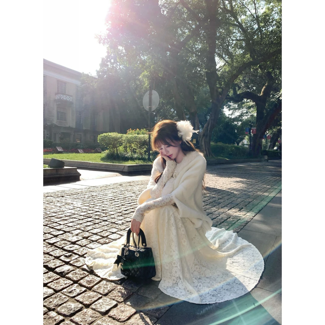 瑞茜·威瑟斯 京都雪巷  冬季新中式气质修身显瘦斗篷半裙R3626-1W