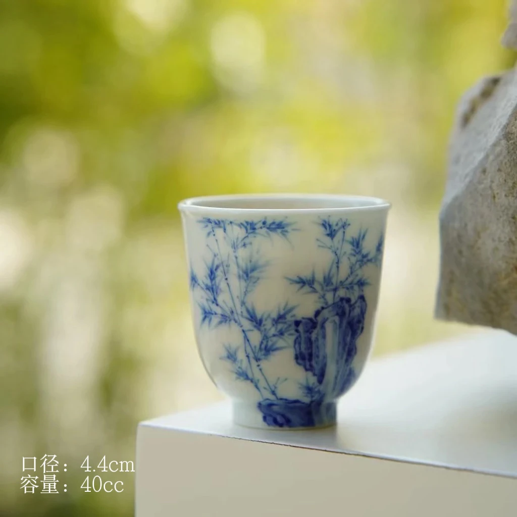 【片羽堂】青花竹石杯