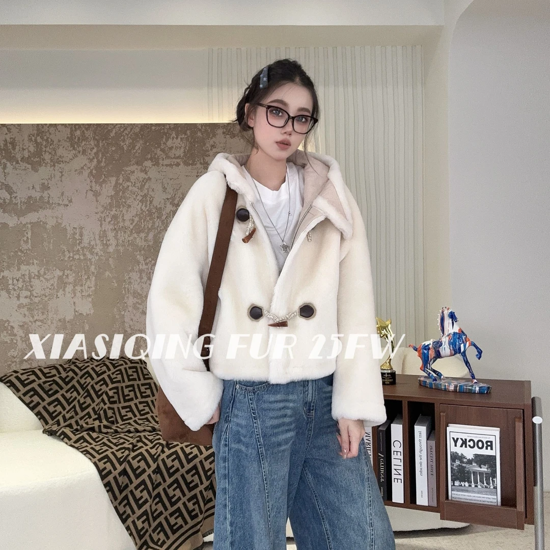 【晴晴推荐】XIASIQING｜25FW 2556 新款时尚休闲皮毛一体外套