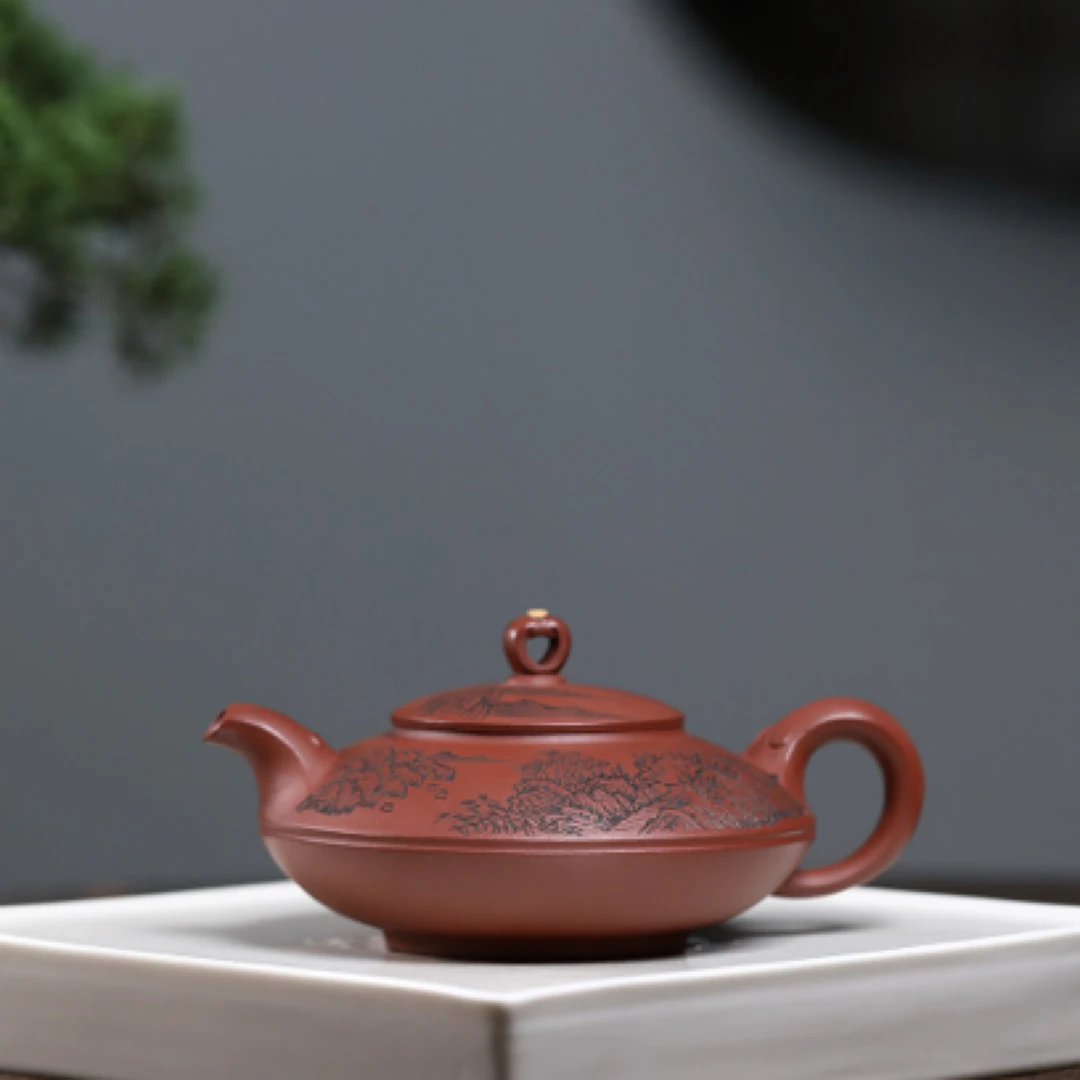 鲍老师心心相印紫砂壶  红皮龙 240cc 李玮装饰
