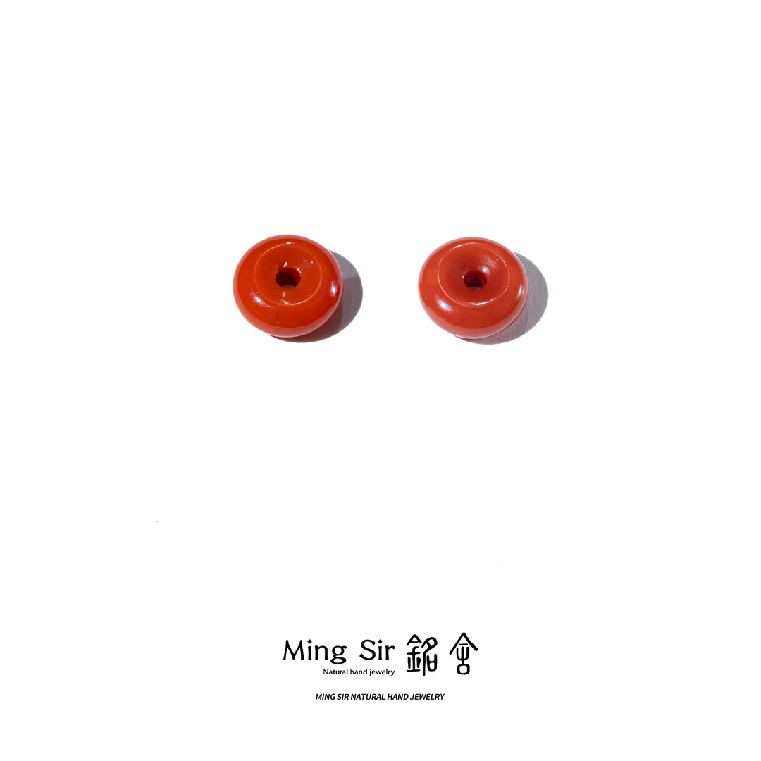 【铭舍】天然南红玛瑙配饰裸石面包圈隔片配珠（多样性发货发其一）