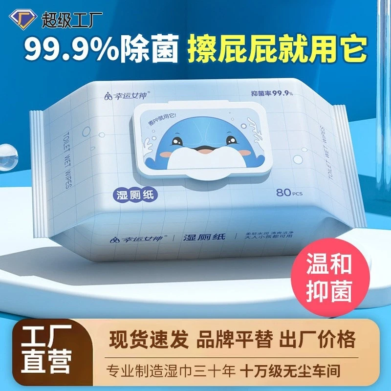 湿厕纸80抽大包家用湿厕巾厕所湿巾擦屁股清洁厕纸巾加大
