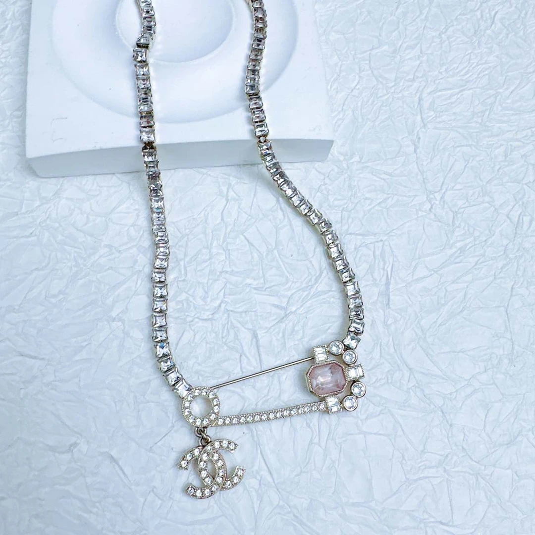 95新 Chanel/香奈儿 柚礼中古/香奈儿别针莱茵石项链NC404050