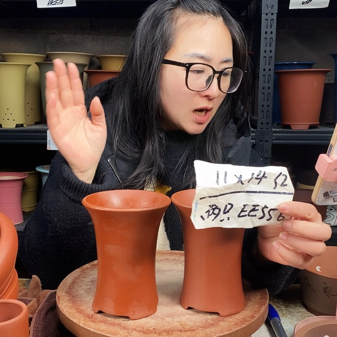 紫砂一只花盆货号EE556