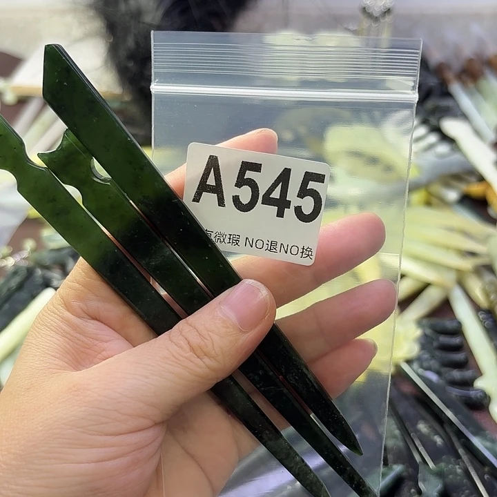 卷***门合金蛇纹石玉发饰