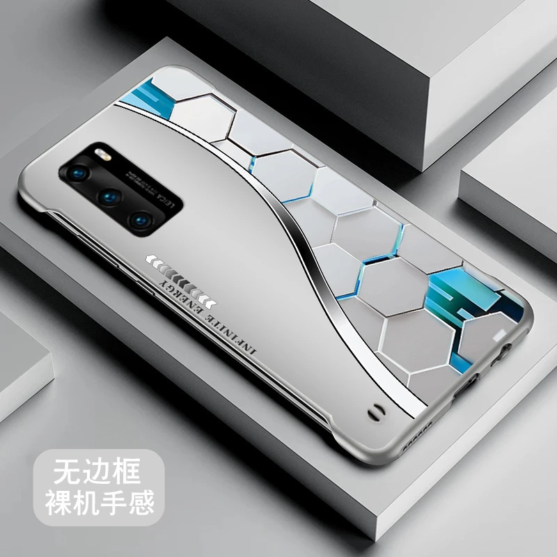 科幻菱形适用华为p40手机壳p40pro无边框p30男生P30pro简约p40pr