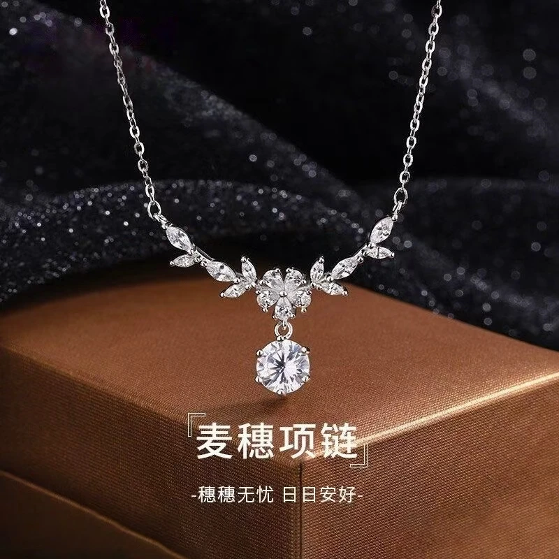 坠链均足银 足银999项链浪漫紫藤花项链女送妈妈女友生日节日礼物