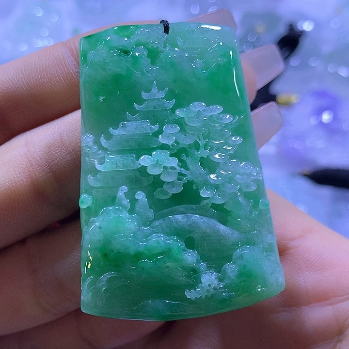 翡翠未镶嵌颈饰天然翡翠A货吊坠