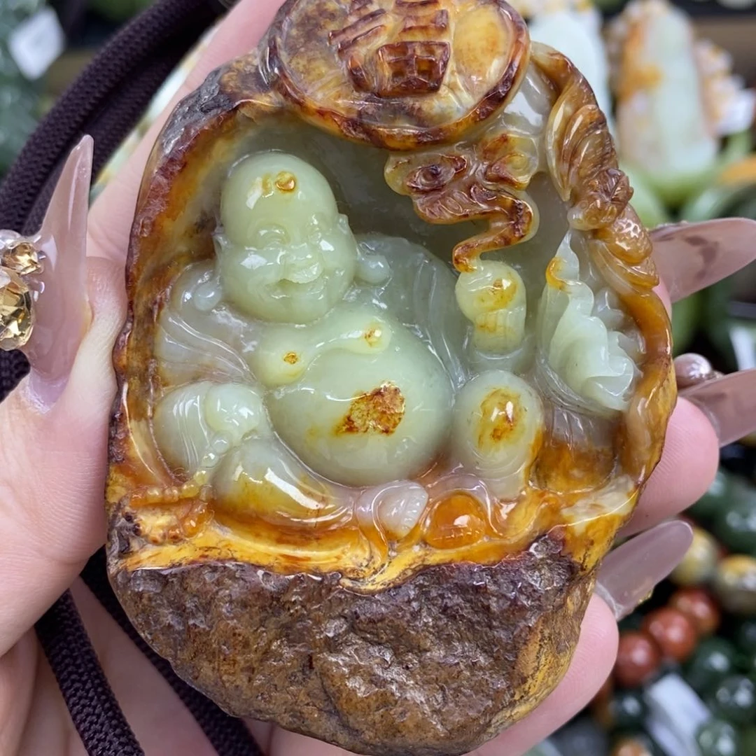 未镶嵌透闪石质玉把件