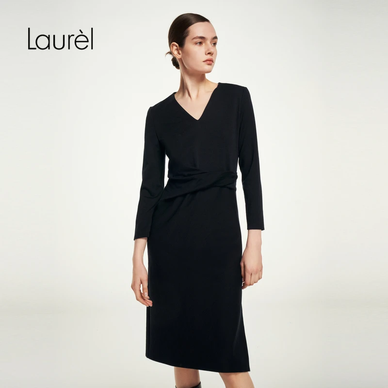 【丽公主专享】Laurel冬新款针织扭花连衣裙女LWL354Y00200