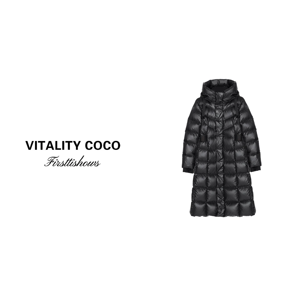 「VITALITY COCO」【黑金女神】秋冬连帽四白鹅绒冲锋羽绒服-1423