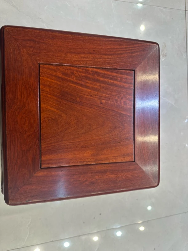 缅甸花梨四方发财凳换脚凳沙发搭配椅