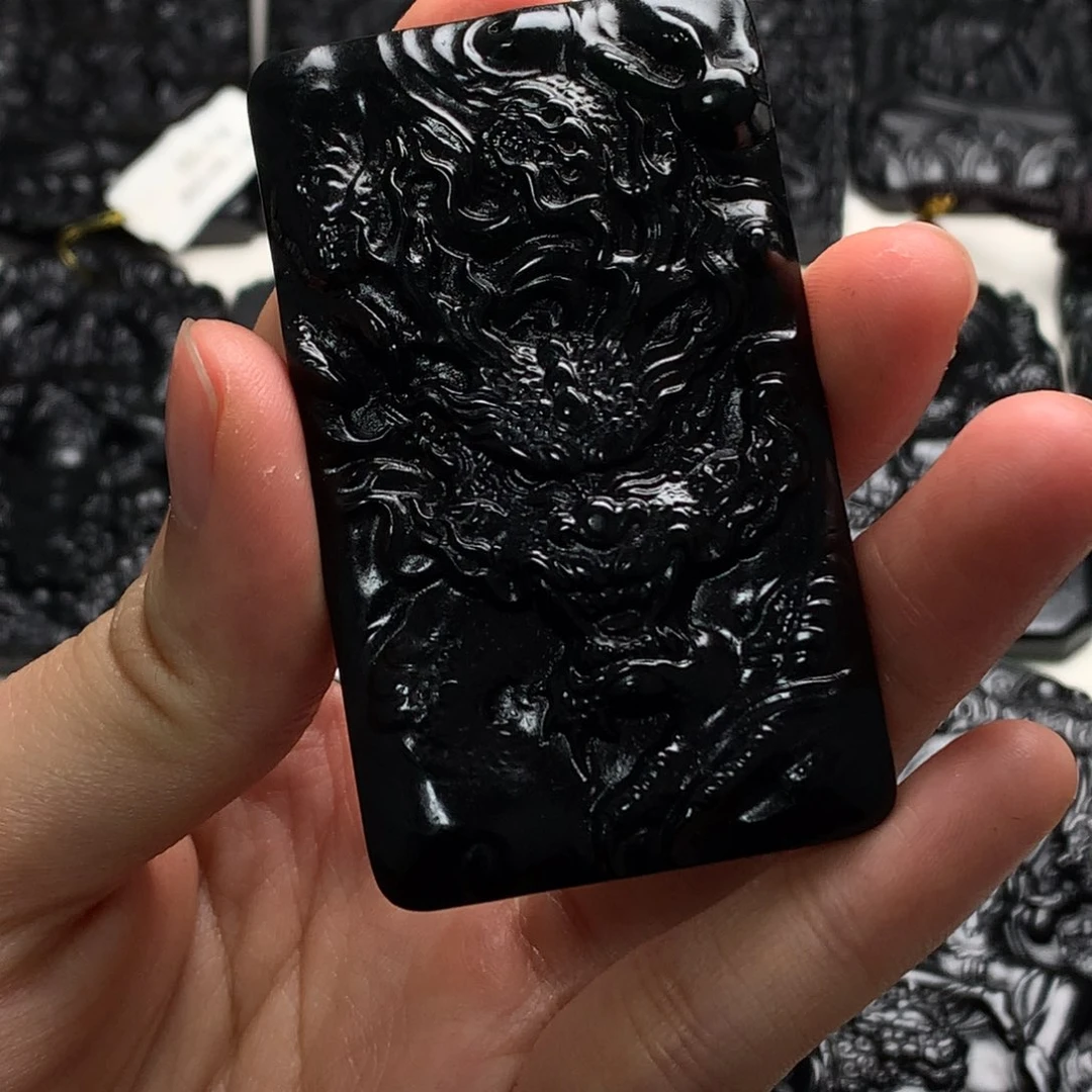 天然缅甸a货钢琴黑挂件