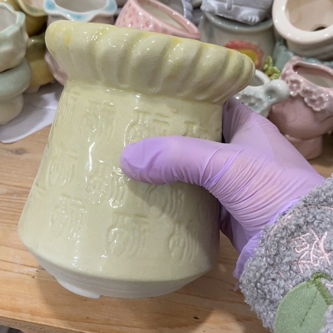 红陶高温陶瓷花盆满12米包邮