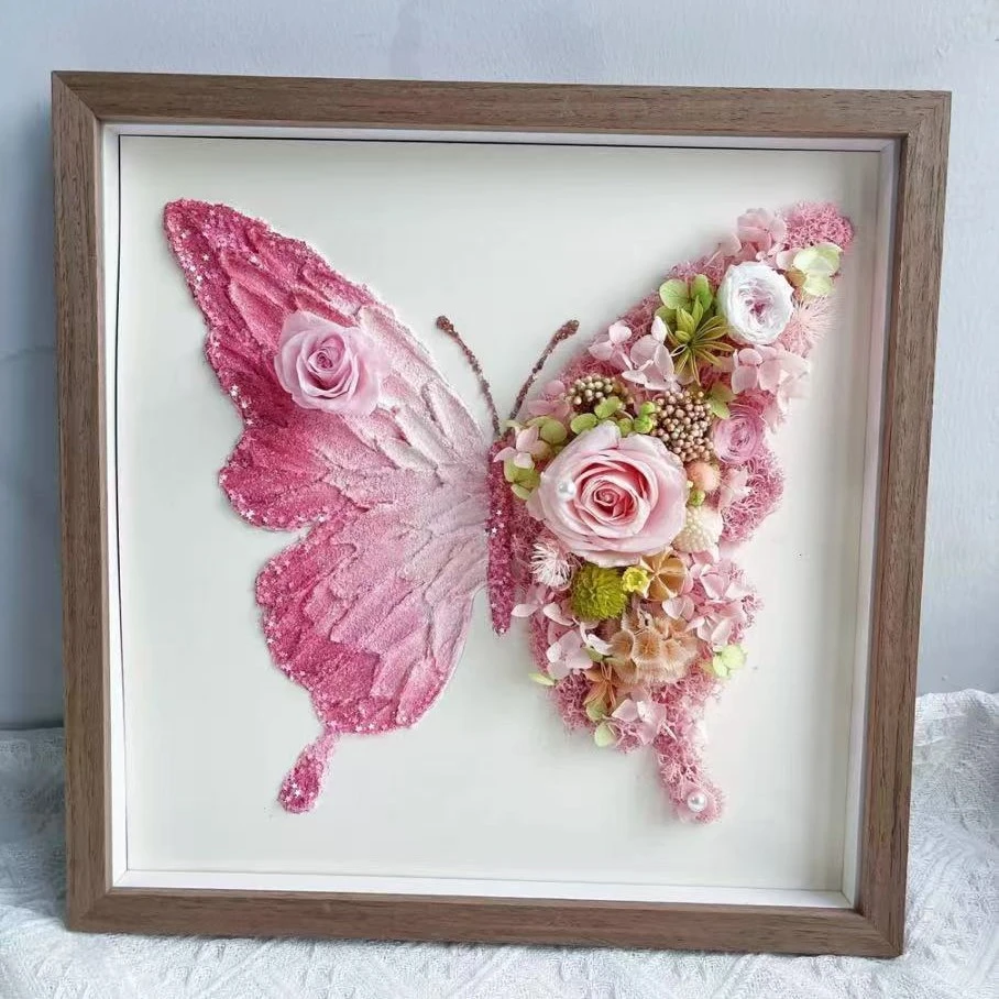 繁花手工材料包diy树脂滴干花永生花相框挂画礼物送女友闺蜜生日