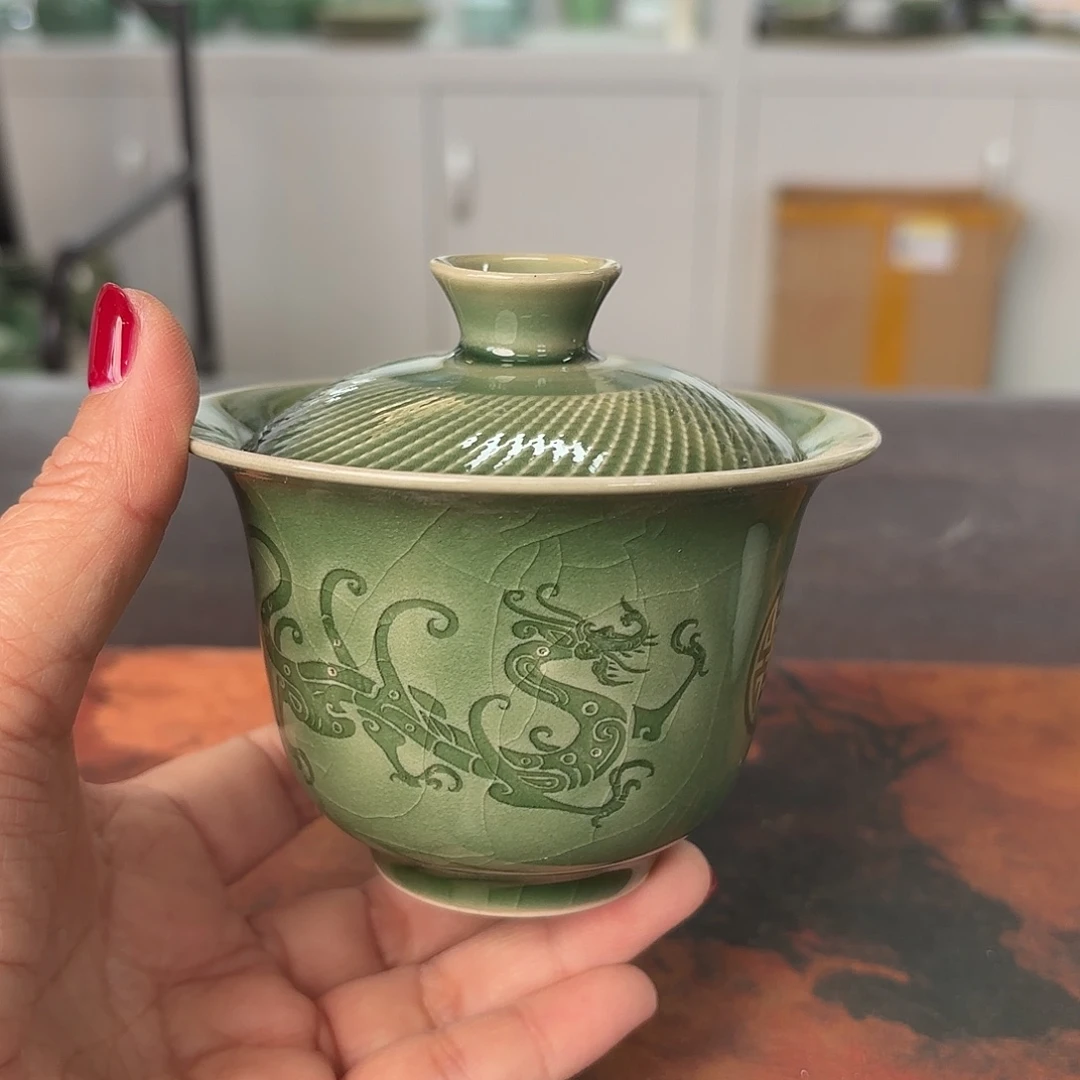 龙泉云间青瓷小米茶器