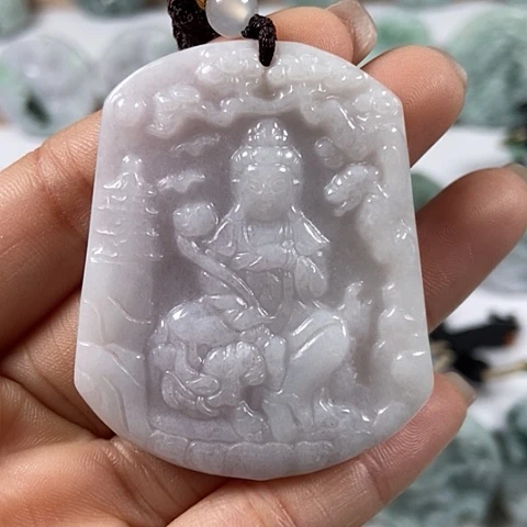 翡翠颈饰未镶嵌文殊菩萨福利