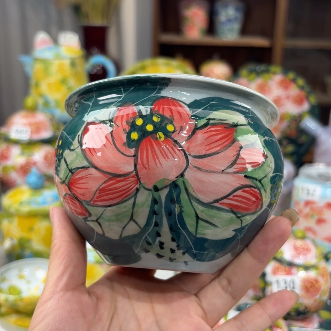 景德镇手绘高温釉下彩陶瓷茶具