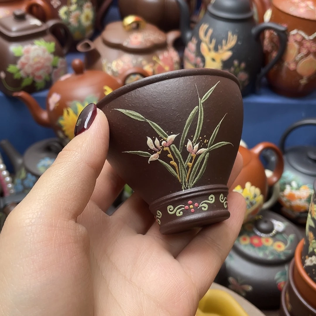 茶杯红泥紫砂主人杯100xc