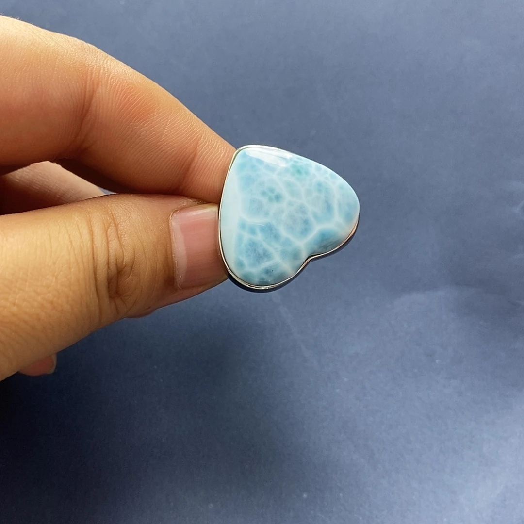 针钠钙石（海纹石）未镶嵌戒指