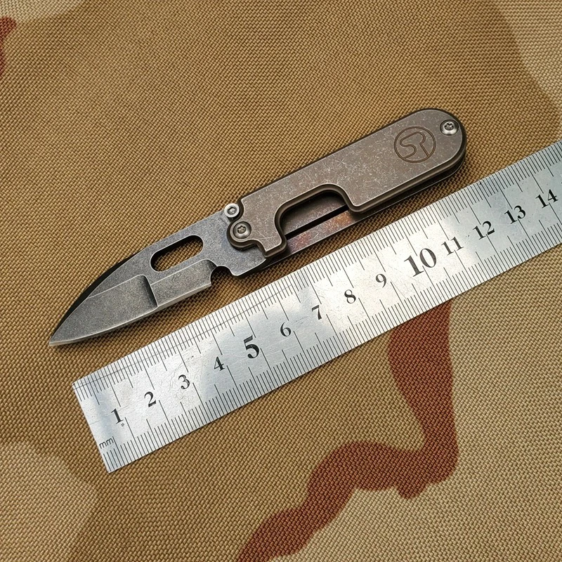 小怪兽 CPM粉末钢S35VN复古刃seger豌豆纯钛合金手柄背夹EDC日常