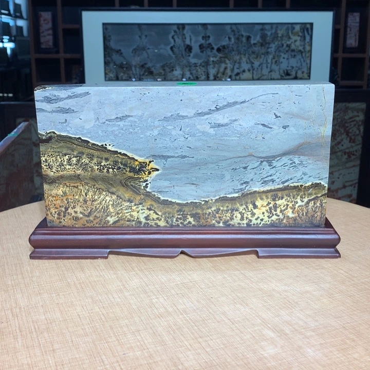 ，广西国画石摆件，收藏观赏