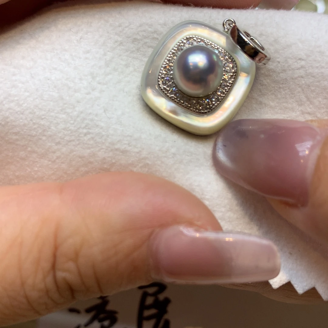 颈饰银S925镶嵌海水珍珠