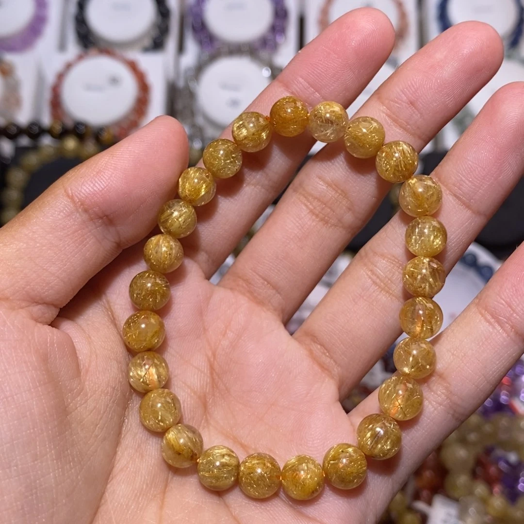 【闪购商品】发晶手串未镶嵌叫*主钛晶满天星7.8mm