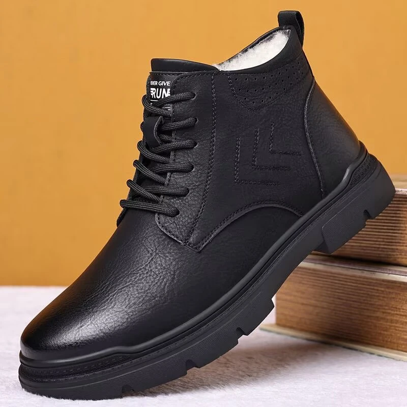 9902-1男鞋棉靴马丁靴户外工装鞋冬季高帮加绒保暖休闲靴大头皮靴