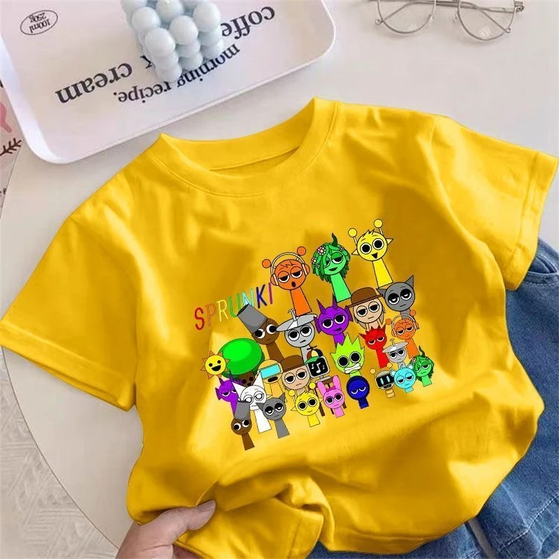 儿童夏季洋气纯棉短袖t恤上衣韩版半袖男童女童印花薄款宽松短袖