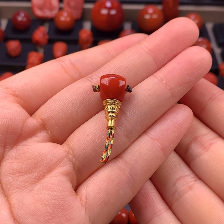南红玛瑙合金分体三通9.6MM