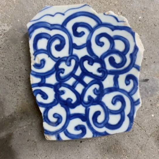 解***鞋瓷片现代瓷器青花瓷片