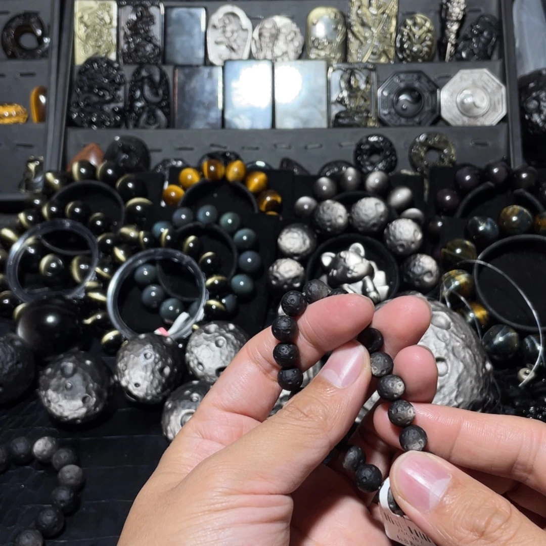 ❀***黑曜岩未镶嵌珠宝奇石