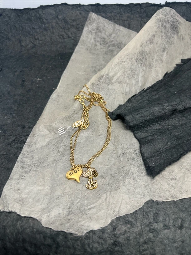 铜合金项链 B无编号古金色项链简约史努比个性设计饰品