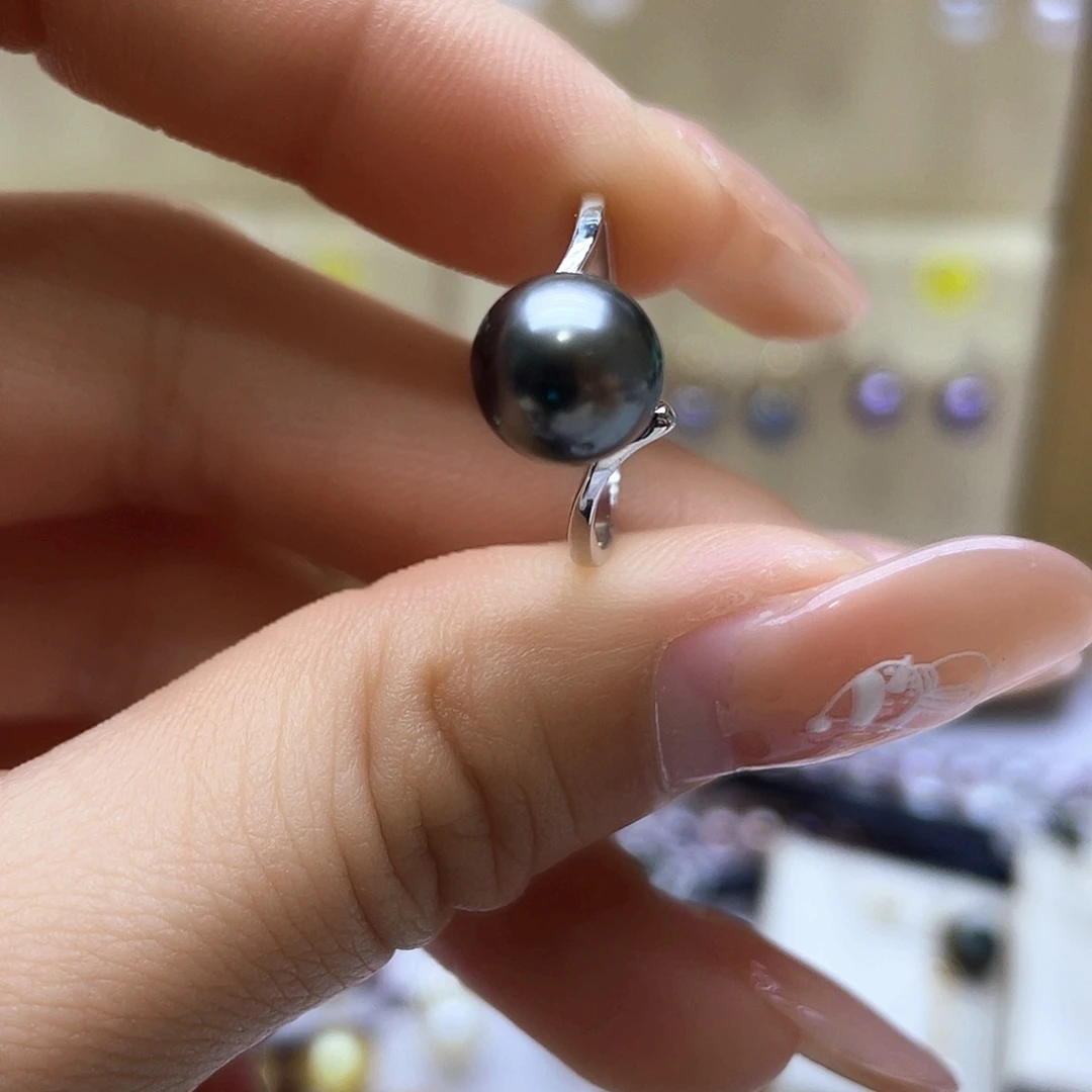 海水珍珠戒指银S925镶嵌