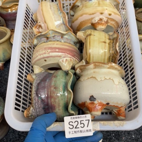 紫砂花盆微瑕257口径7厘米左右