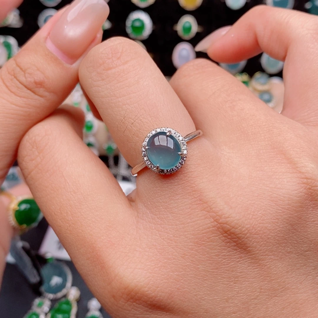 银S925镶嵌戒指翡翠