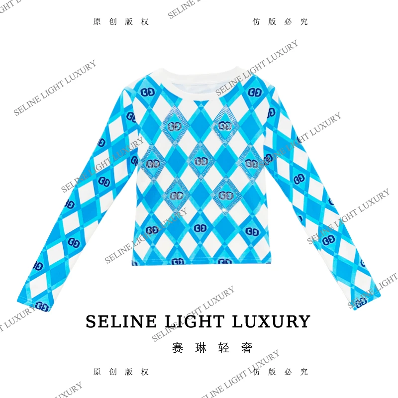 【25Q-698】七 2025 SELINE 新款时尚轻奢气质长袖T恤