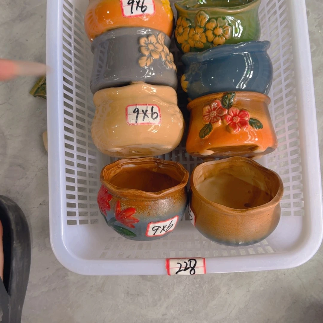 紫砂花盆粗陶精雕