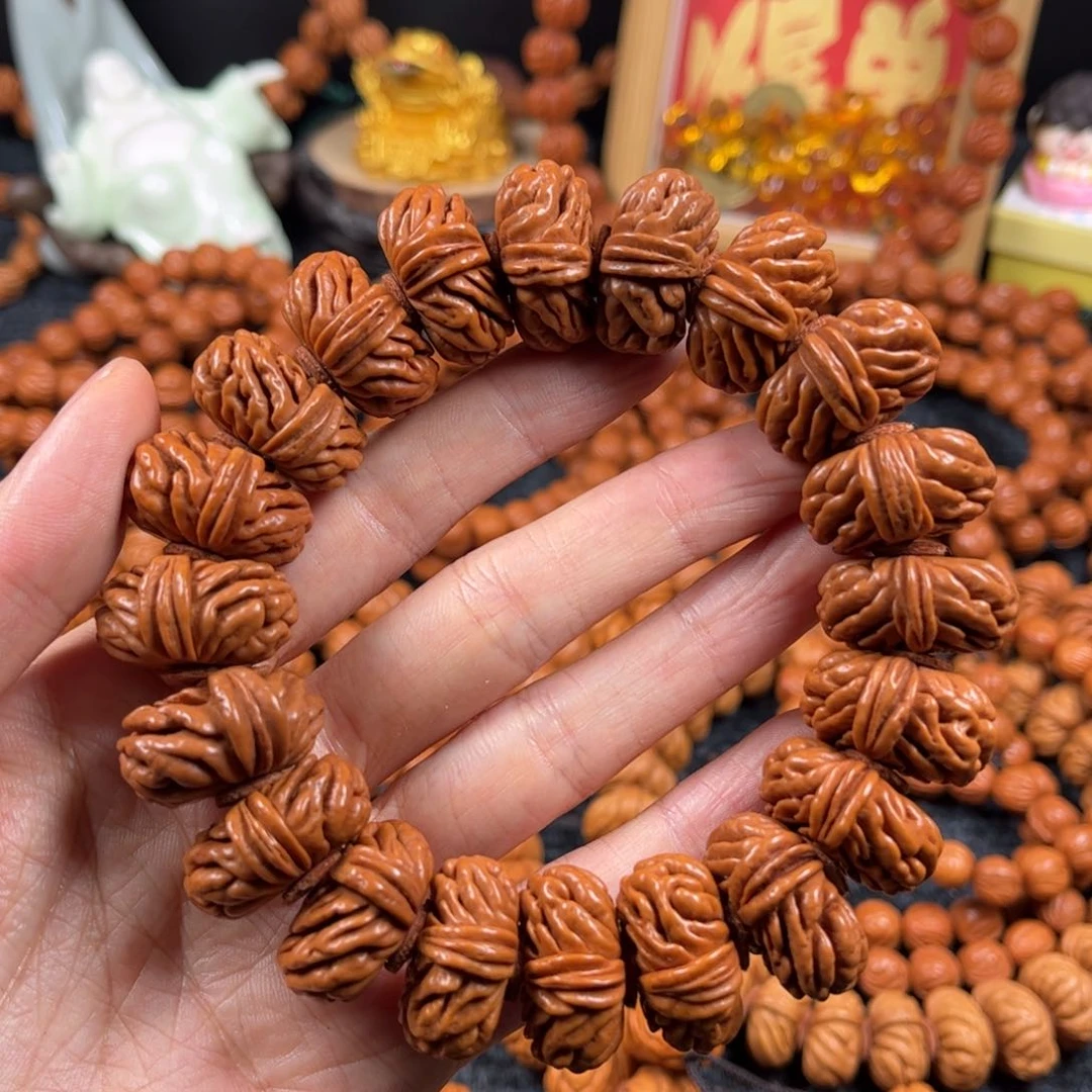 文玩核桃手串淡**酒C12桃核手串