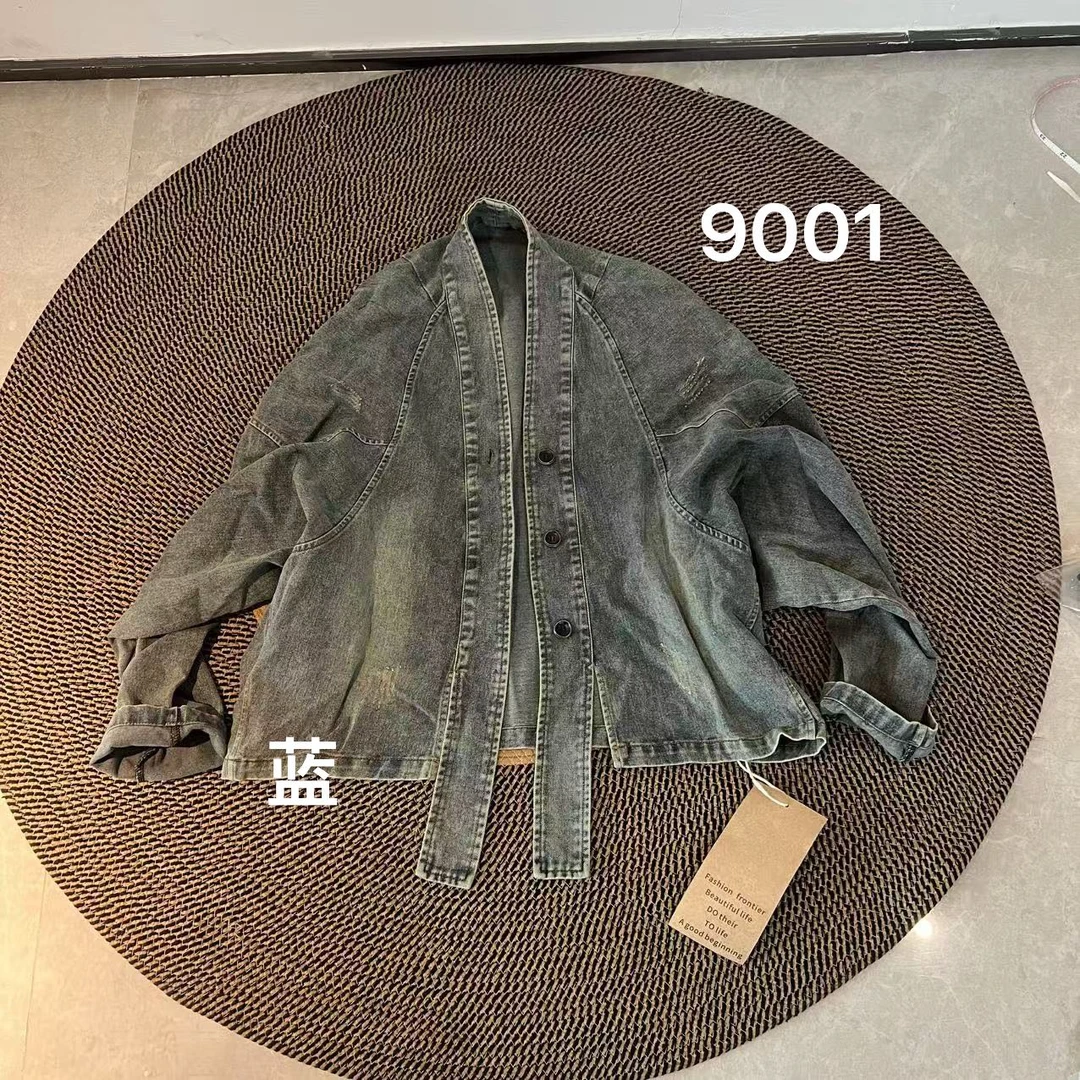 牛仔外套女复古设计感宽松做旧洋气  9001#