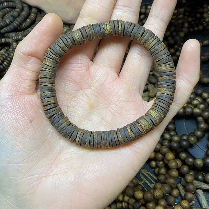 沉香沉香碎屑+沉水浮片片珠单圈8克加多样性发一