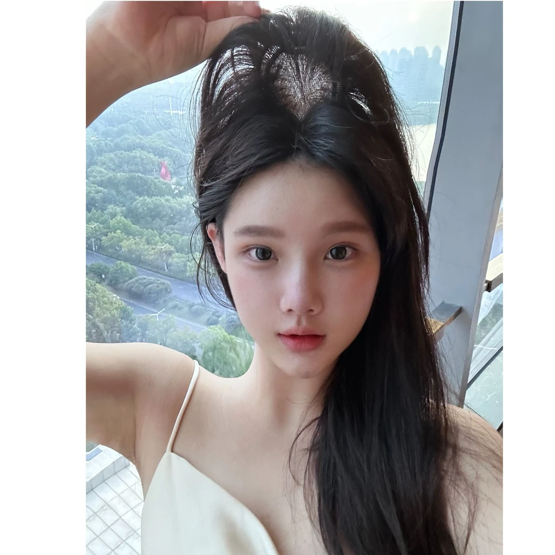 原生少女发银泰门店款真人发假颅顶