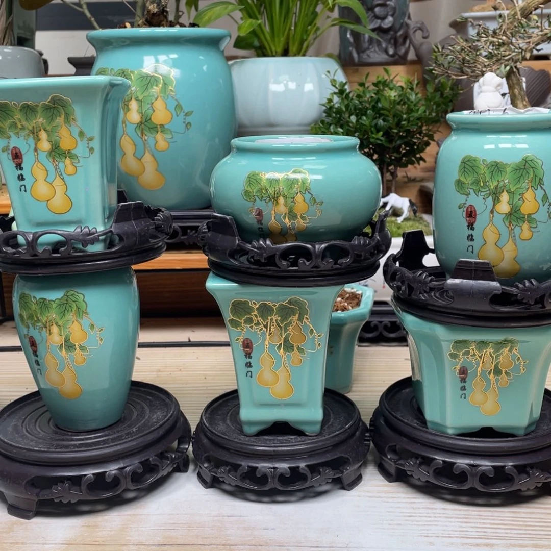 紫砂花盆陶瓷艺术花盆陶瓷