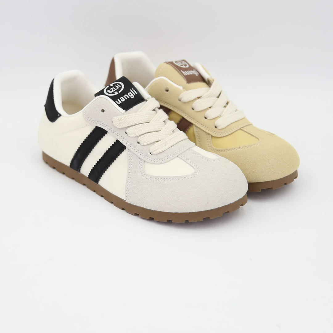 金羊平底舒适系带经典时尚百搭软底潮鞋低帮拼色女士德训鞋51058