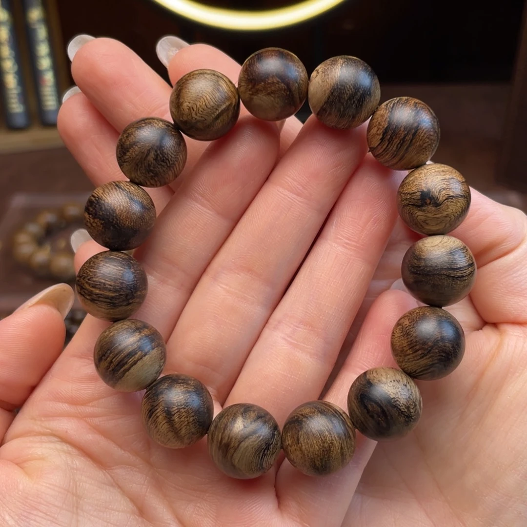 半***白沉香手串天然野达拉干沉香1.4单圈