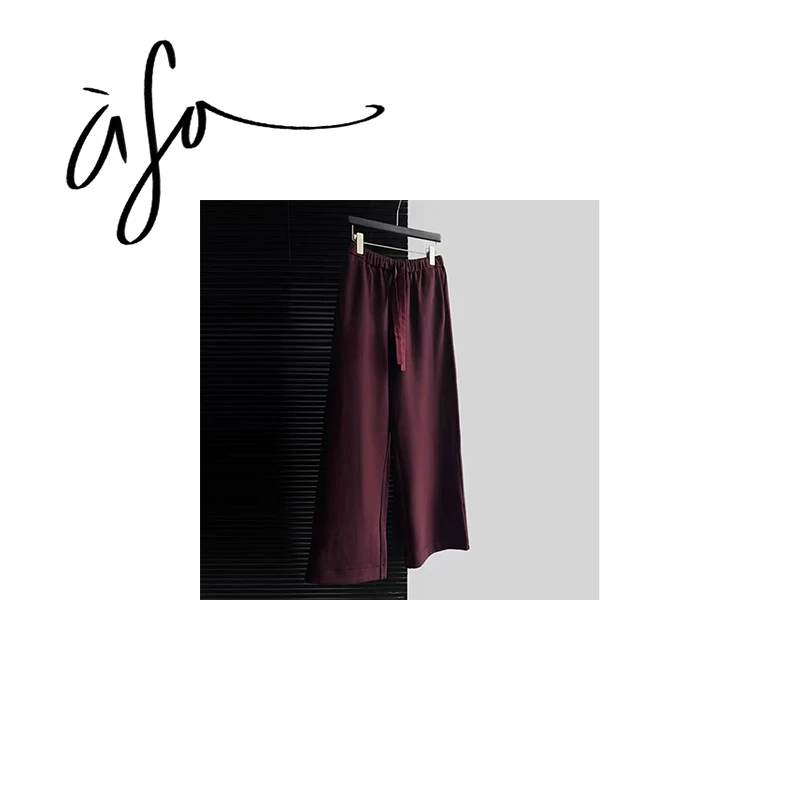 ASA-【红黑两色抽绳直筒长裤】（ck00064）